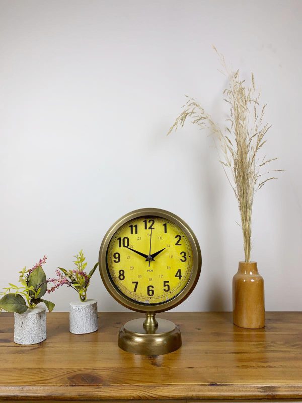 Eskitme Metal Vira Masa Saati 25×20 cm