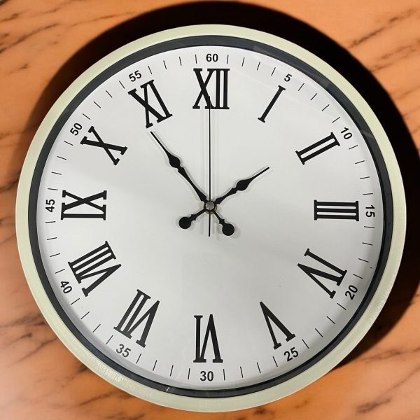 36cm Krem Roman Rakamlı Duvar Saati