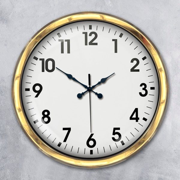 40 cm Metal Gold Standard Wall Clock - Modern and Decorative Design