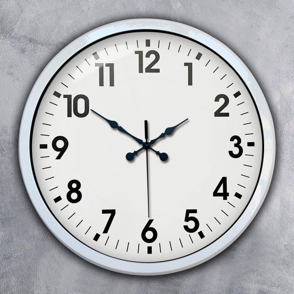 40 cm White Metal Standard Wall Clock
