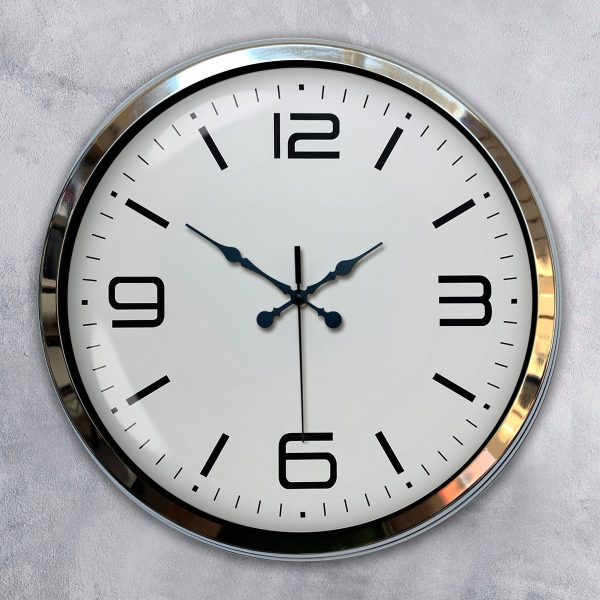 40 cm Metal Chrome Modern Wall Clock