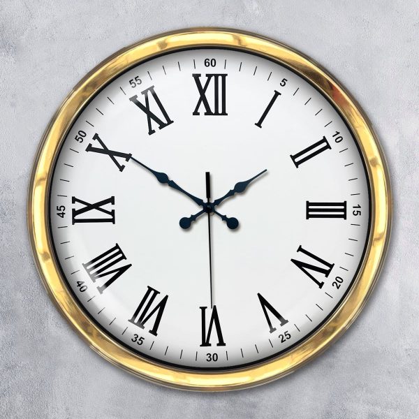 40 cm Metal Gold Roman Numeral Wall Clock
