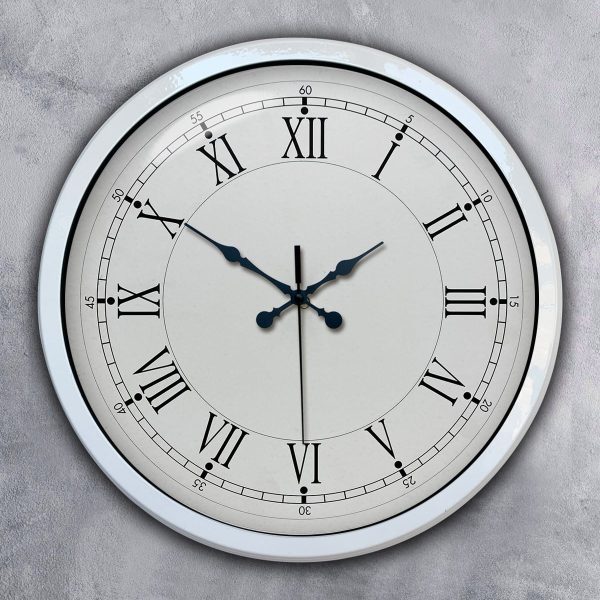 40 cm White Metal Retro Wall Clock