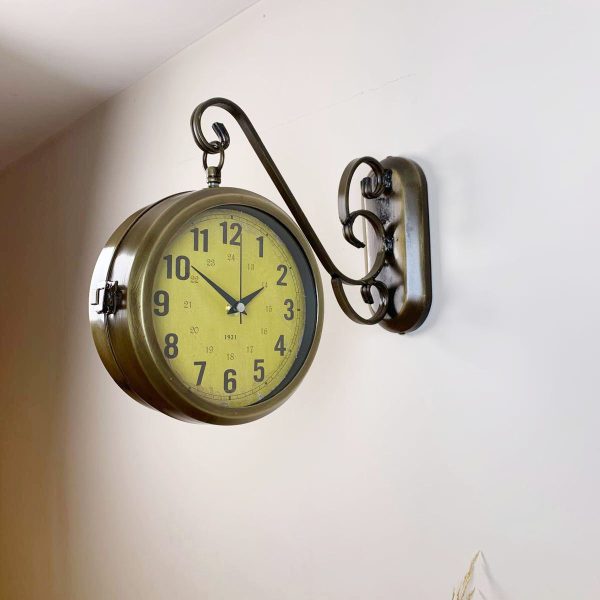 Eskitme Metal Antique İstasyon Saati 36x25 cm