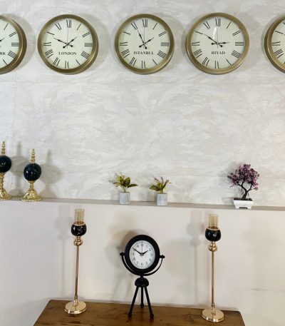 36 cm eskitme metal dünya duvar saati