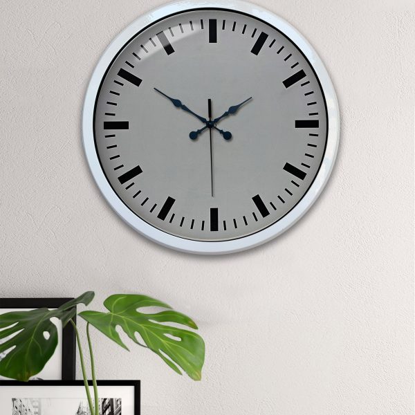 40 cm Beyaz Metal Sade Duvar Saati
