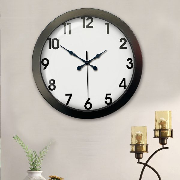 36 cm Siyah Metal Standart Duvar Saati