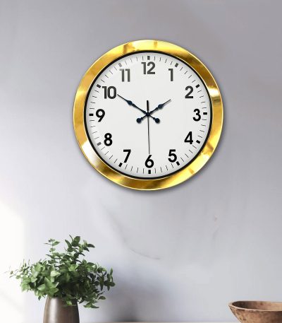 36 cm Gold Metal Standart Duvar Saati