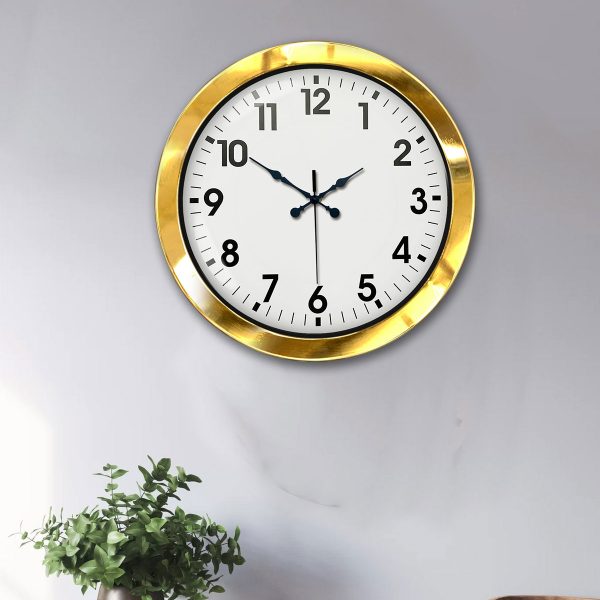 36 cm Gold Metal Standart Duvar Saati
