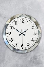 36 cm Krom Metal Standart Duvar Saati