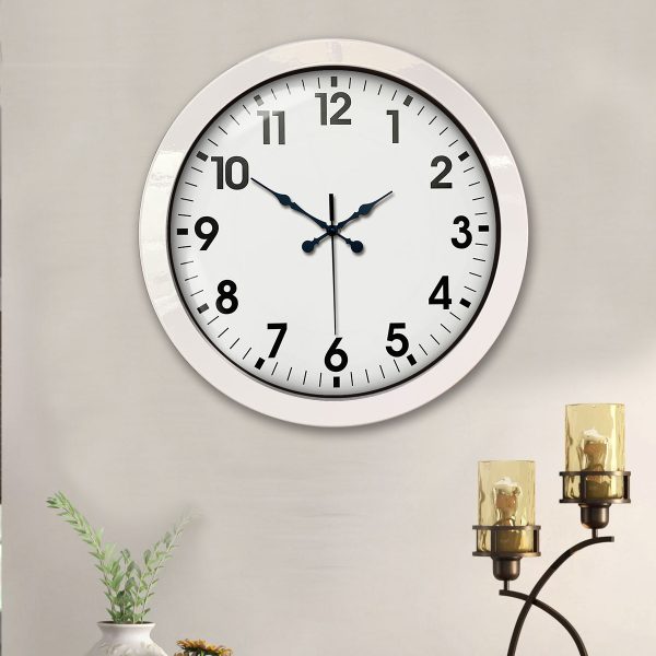 36 cm Beyaz Metal Standart Duvar Saati