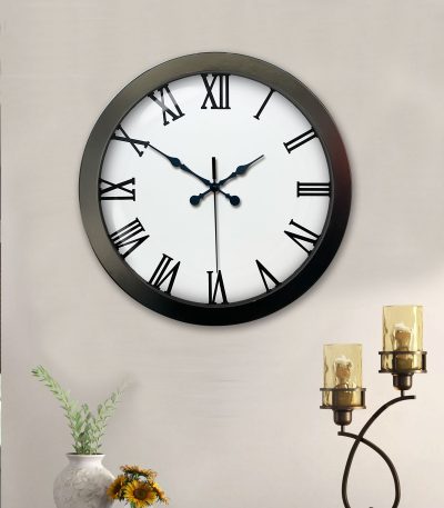 36 cm Siyah Metal Roma Rakamlı Duvar Saati