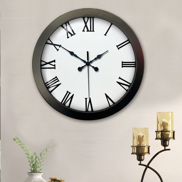 36 cm Siyah Metal Roma Rakamlı Duvar Saati