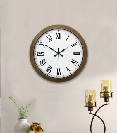 36 cm Eskitme Metal Roma Rakamlı Duvar Saati