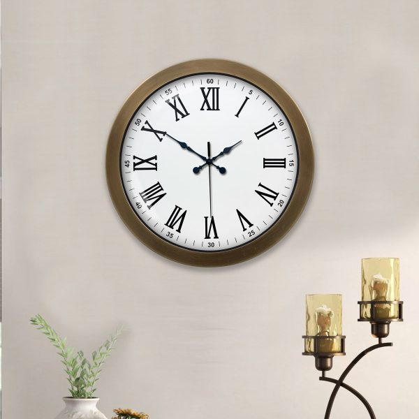 36 cm Eskitme Metal Roma Rakamlı Duvar Saati