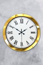 36 cm Gold Metal Roma Rakamlı Duvar Saati