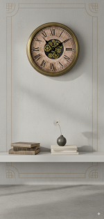 60 cm Eskitme Metal Çarklı Dekoratif Duvar Saati