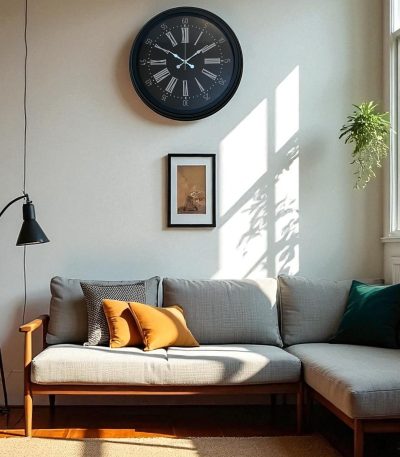 40 cm Siyah Metal Modern Duvar Saati