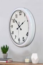52 cm Beyaz Metal Standart Duvar Saati