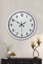 52 cm Beyaz Metal Dekoratif Duvar Saati