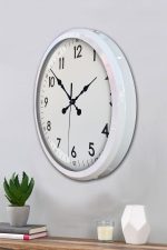 52 cm Beyaz Metal Dekoratif Duvar Saati