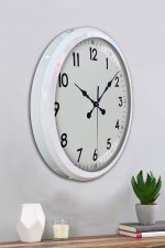 52 cm Beyaz Metal Dekoratif Duvar Saati