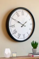 52 cm Siyah Metal Roma Rakamlı Duvar Saati