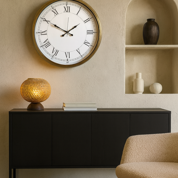 52 cm Eskitme Metal Roma Rakamlı Duvar Saati