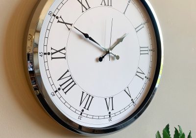 52 cm Krom Metal Roma Rakamlı Duvar Saati