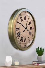52 cm Eskitme Metal Roma Rakamlı Duvar Saati