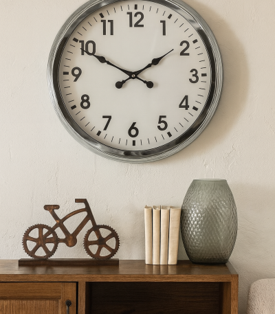 60 cm Krom Duvar Saati
