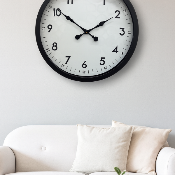 60 cm Siyah Metal Duvar Saati
