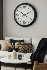 60 cm Siyah Metal Dizayn Duvar Saati