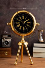 Mini Gold Tripod Masa Saati – 37x18 cm